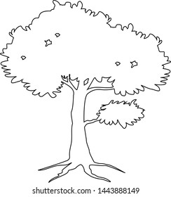 silhouette tree vector black an white