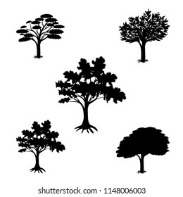 silhouette tree vector desing