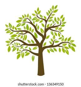 Silhouette of tree. Vector illustration.