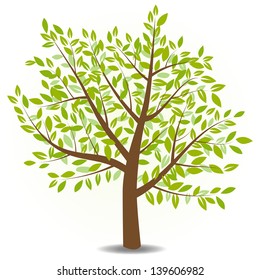 Silhouette of tree. Vector illustration.