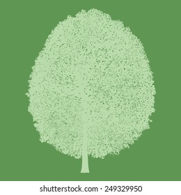 Silhouette of a tree.  Vector illustration .