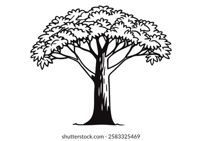 Silhouette of tree vector illustration
