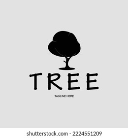 Inspiración vectorial de árbol de silueta para el diseño