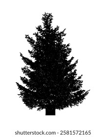 The silhouette of a tree. Vector. The spruce tree. Plan. Landscape design