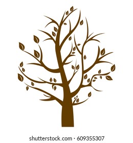 silhouette tree in winter season vector illustration