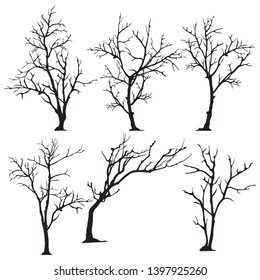 Illustration Fantasy Bold Decorative Trees Silhouettes Stock ...