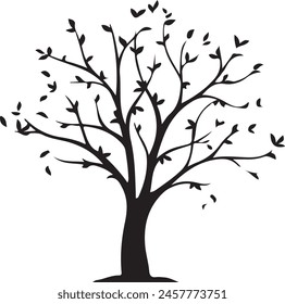 silhouette of a tree-bird, silhouette, eagle, vector, flying, illustration, wing, animal, birds, black, nature, tattoo, feather