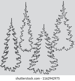 Silhouette of trees in black