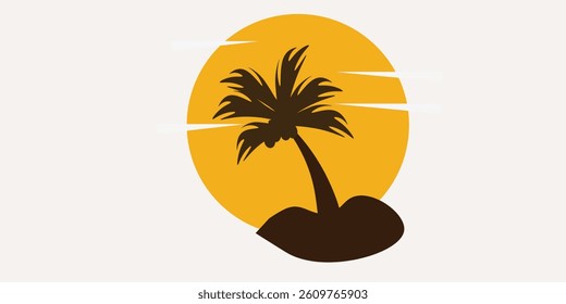 Silhouette of trees and sun in the morning.