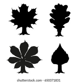 silhouette of trees vector