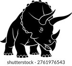 Silhouette of a triceratops dinosaur