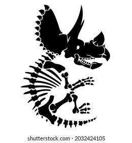 Silhouette Triceratops. Ornithischischer Dinosaurier. Monochrome Vektorgrafik der prähistorischen Kreatur Ceratopsie. Bleistift.