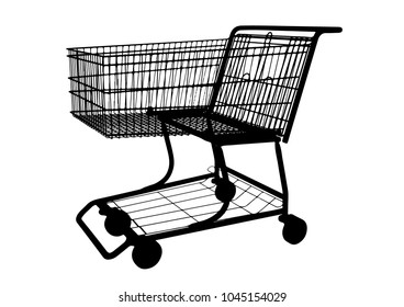 Silhouette trolley for products
  vector