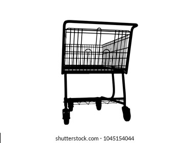 Silhouette trolley for products
  vector