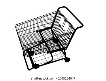Silhouette trolley for products
  vector