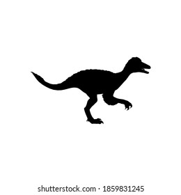 Silhouette troodon on white background