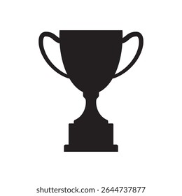 Silhouette of a trophy cup icon representing success, achievement, and victory. Ideal for sports, competitions, awards, accomplishments, and goal related designs or illustrations.