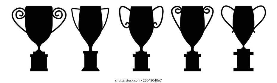 silhouette trophy victory icon cup