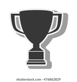 silhouette trophy win game champion isolated