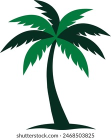 silhouette of a tropical beach palm tree