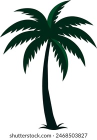 silhouette of a tropical beach palm tree