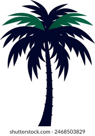 silhouette of a tropical beach palm tree