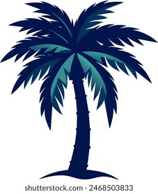 silhouette of a tropical beach palm tree