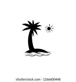 silhouette Tropical island  doodle icon vector 
