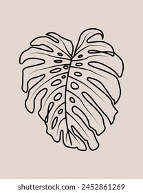 Silhouette of tropical leaf flower, vector illustration. For textile printing, logo packaging cover. Tropical leaves. For cosmetology postcards of flower shop beauty salons. Abstraction. Black  eps 10