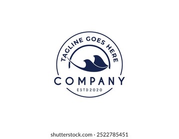 Silhouette of Tropical Manta Ray Fish Sea Life logo design