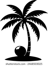 silhouette of a tropical palm tree