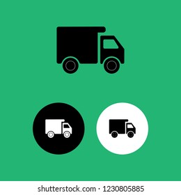 Silhouette of a truck with a booth for the transport of various goods
