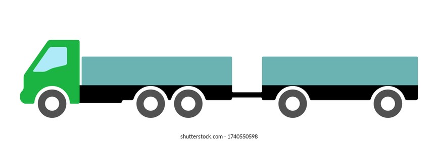 Silhouette of a truck on a white background. Vector illustration.