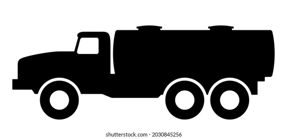 Silhouette of a truck on a white background.