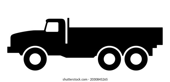 Silhouette Truck On White Background Stock Vector (Royalty Free ...