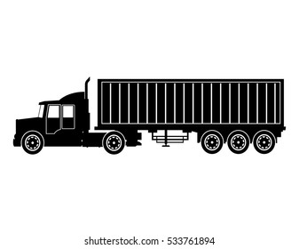 silhouette truck trailer container delivery transport