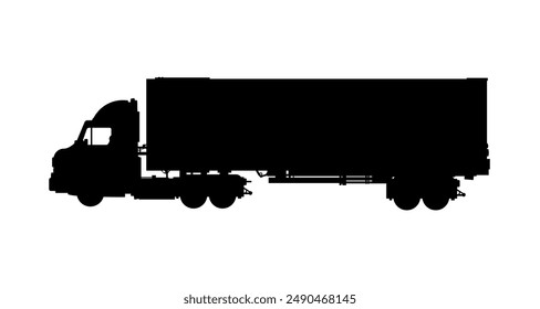 Silhouette of a truck, truck, transport, lory side view  - vector illustration
