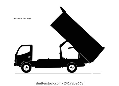 Silhouette of a truck used to carry various kinds of goods