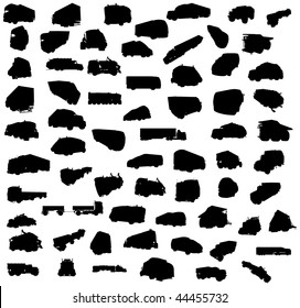 Silhouette of trucks