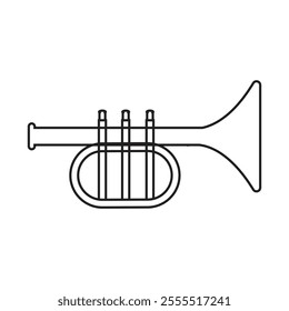 Silhouette Trumpet line art vector illustration