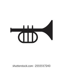 Silhouette Trumpet line art vector illustration