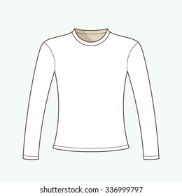 Silhouette of a t-shirt with long sleeves, isolated.