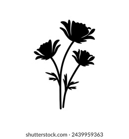 silhouette of a tulip flower 