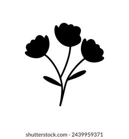 silhouette of a tulip flower 