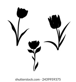 silhouette of a tulip flower 