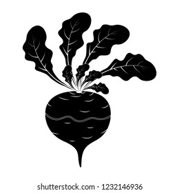 silhouette turnip cartoon icon design isolated on white background
