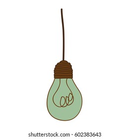 silhouette of turquoise light bulb pendant vector illustration