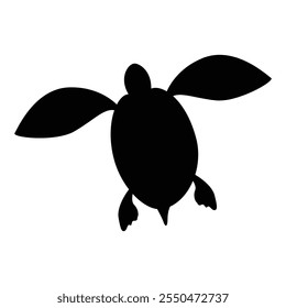 Silhouette Turtle Icon Simple Design for Nature and Wildlife