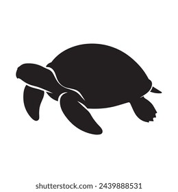 a silhouette of a turtle on a white background