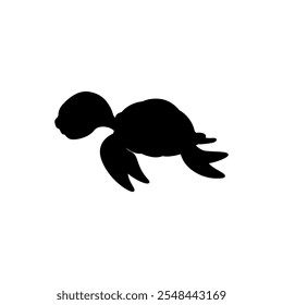 Silhouette of a turtle on a white background. Vector illustration